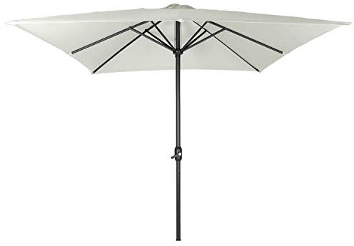 Mojawo Sonnenschutz Kurbelschirm Rechteck Marktschirm Gartenschirm Sonnenschirm Aluminium Schirm 3m x 2m, Farben:Beige