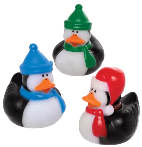 Baker Ross AX449 Pinguin-Gummienten, 6 Stück, Spielzeug für Kinder, ideal für Nikolausstiefel oder Partytütenfüller für Kinder