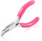 SPEEDWOX Mini Bent Nose Pliers, 3 Chain Nose With Pink PVC Handle for Beading Jewelry Making Wire Wrapping DIY Craft Hobby Supplies