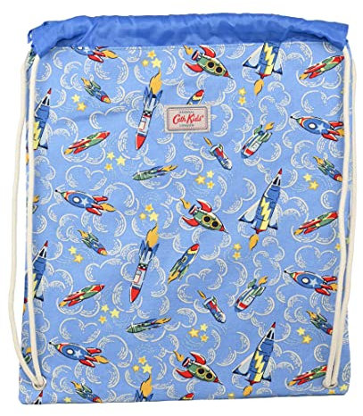 Cath Kidston Baumwolle Kordelzug Sportschuh Schultasche PE Raketen in Blau, Einheitsgröße, blau, Einheitsgröße