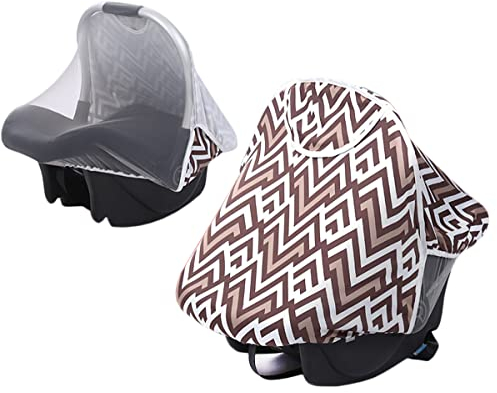 2 in1 Universal Sonnenverdeck für Babyschale Sonnendach mit Insektenschutz UPF 50+ UV Schutz Verdeck Sonnenverdeck für Maxi Cosi Cabrio/CabrioFix/Pebble/Citi Sonnenschutz Sonnendach