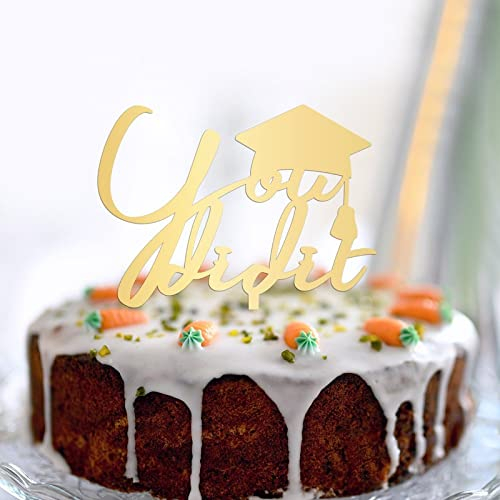 Graduation Cake Topper Mirror Gold You Did It Congrats Grad 2022 Personalisierte Toppers For Congrats Grad 2022 Cake Decorations Grad Gifts For Friends/Family Graduation Hat Cake Topper