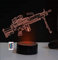 3D Maschinengewehr Lampe Fernbedienung 16 Farben Nachtlichter Illusion Acryl LED-Tisch Nachttischlampe Kinderzimmer Schreibtisch Dekoration Geburtstag süßes Spielzeug für Kinder und Erwachsene