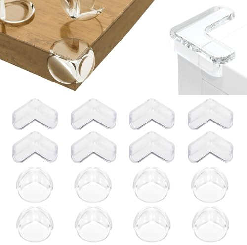 BillyBath 16PCS Protege Coin de Table, Protecteur Transparent des Coins pour Securite Bebe Maison, Protection Angle Bebe pour Tables et Coins de Meubles, Transparent