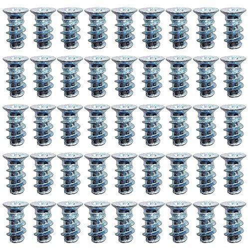 50 Pcs 6.3mm x 11mm Euro Screws Hinge Screws Flat Head Countersunk Euro Screws for Hinges for Kitchen Cabinets Doors Wardrobes (6.3mm x 11mm)