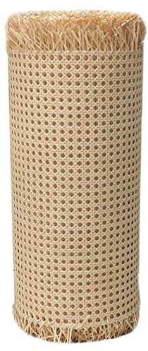 Rollo de Mimbre Natural Tela de Ratán，Correas de Caña de Malla Abierta Tejida Malla de Ratán Pretejida，Caña de Bambu Rejilla Mimbre para Silla Muebles, Proyectos de Bricolaje, Decoración del Hogar ( S
