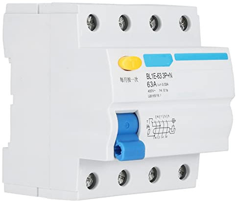 RCD 63A 30mA 3 Pôles, Disjoncteur à Courant Résiduel Disjoncteur à Courant Résiduel Électrique Disjoncteur à Courant Résiduel, pour Décoration de Maison Génie Civil Rural