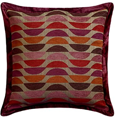 The HomeCentric Dekorativ Lila Kissen Überzüge, 2 Stück, 35x35 cm (14x14) Samt Kissen, Kissenhülle mit Geometrisch, Geometrisch Kissen, Modern Kissen Überzüge - Seven Colour Sands