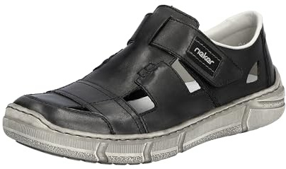 Rieker 04050-40 Herren Slipper Leder grau grau