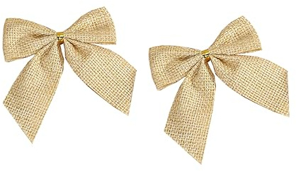 Wambere 10 Stück Schleifen Weihnachtsbaum,Weihnachtsschleife Dekoschleife Glöckchen Weihnachtsbaumschmuck Zierschleifen Dekoration für Christbaumschmuck Hochzeit Geburtstag Weihnachten,Gelb