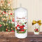 Weihnachtskerze Stumpenkerze – Frohes Fest Weihnachtsmann - Kerze in Geschenkverpackung mit Schleife zu Weihnachten | moderne Motive auf Tattoofolie Schiebefolie