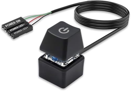 Interruttore di Alimentazione per PC Desktop Interruttore di Alimentazione Computer Interruttore di Alimentazione Esterno per Computer 1,65m con Luce LED per Uso Domestico e Ufficio