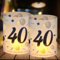 12 Windlicht Tischdeko 40 Geburtstag, Deko 40. Geburtstag Mann Frau, 40 Jahre Happy Birthday Tischdeko Schwarz Gold, Geeignet für Teelichter oder Kerzen