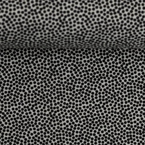 Baumwollstoff DOTTY unregelmäßige Punkte | Ökotex Standard 100 | viele Farben | Meterware (schwarz-grau)