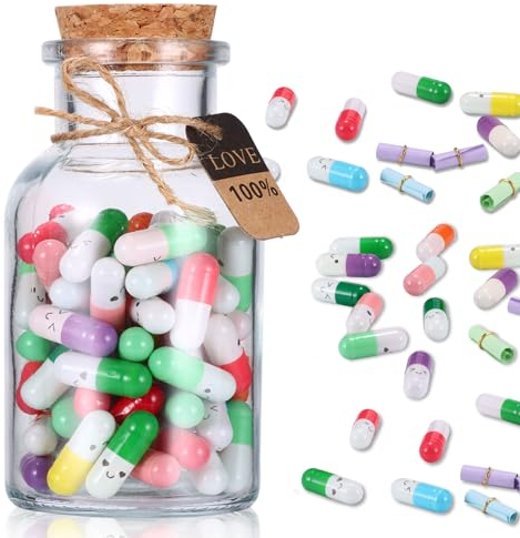 XiangSKY 100PCS Cute Capsule Message Love Letters Capsule Letters Message in a Bottle Glass,Capsule Message for Boyfriend/Girlfriend,Love Letter for Valentines Day,Birthday