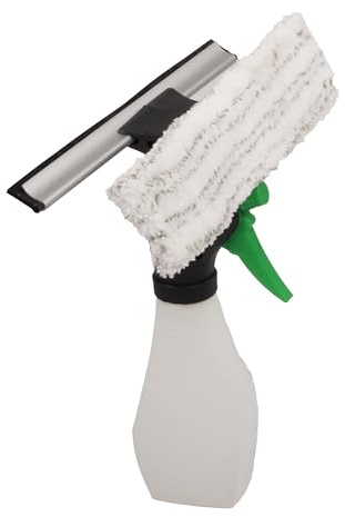 Axis Line 3-in-1 Fensterwischer mit Sprühfunktion, 25 cm | 225 ml Tank, Mikrofaserbezug, Gummiabzieher – für Fenster, Spiegel und Duschkabinen