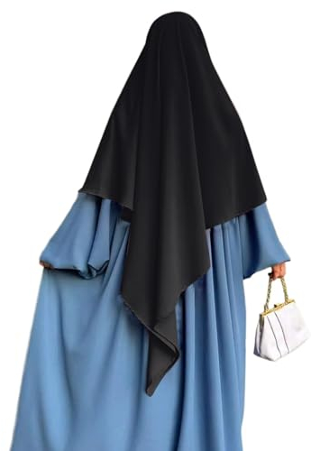 ANKOMINA Damenschal, bescheidener muslimischer Gebet, Hijab, Islamischer Ramadan, arabisch, weich, leicht, Jersey, Schal, Kopftuch, langes Kopftuch, Schwarz, Einheitsgröße