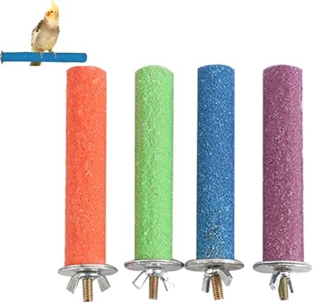 Lohill Papagei Sitzstangen, 4 Stück Sitzstangen für Vögel, 15cm Vogelkäfig Sitzstangen Stand Bar, Vogelkäfig Zubehör Spielzeug Barsche Für Papageien Wellensittiche Vogel Kauspielzeug