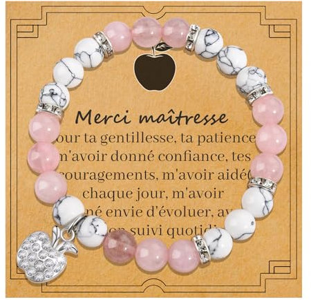 BOCHOI Cadeau Maitresse, Bracelet Maitresse D'école, Cadeau Maitre D'école, Cadeau Professeur, Cadeau Maitresse Personnalisé, Cadeau Fin D'année Maitresse, Maitresse Cadeau Original Noel