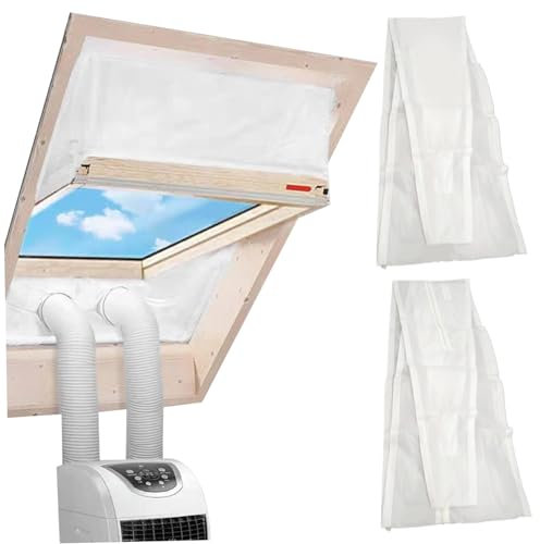 Portable AC Window Vent Kit, Portable Air Conditioner Window Kit 90.6in Windproof Portable AC Window Seals Waterproof Zipper Opening Fastening Tape, Large