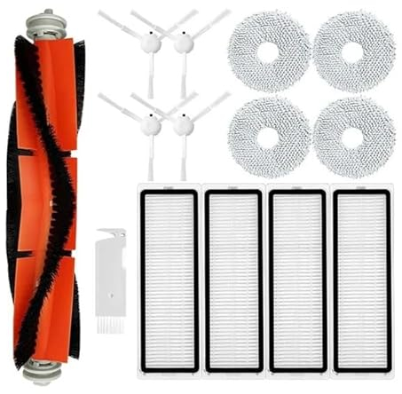 Accesorios genéricos compatibles con Xiaomi S10+ / S10 Plus Robot Aspirador, Cepillo lateral principal, paño de limpieza, filtro HEPA de repuesto (B (14 piezas)