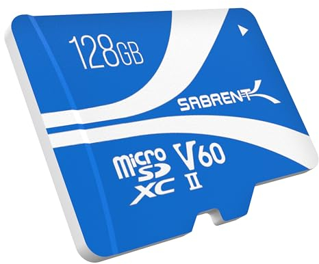SABRENT Rocket V60 micro SD Memory Card 128GB, V60 Specification, 8K Video, A1, SDXC UHS-II Compatible (SD-MT60-128GB)