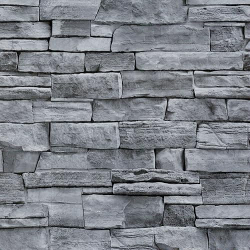 Wallbender Selbstklebende Tapete Ziegelstein Vintage Dekorative Hintergrund Aufkleber Vinyl Abnehmbar Wasserdicht Gefälschte Stein Tapete Dekorative Klebefolie für Küche Wand