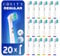 Cosity 20 Stück Aufsteckbürsten kompatibel mit OralB und Braun Elektrische Zahnbürsten Pro, Vitality, Genius, Professional Care, Smart, Triumph, Trizone, AdvancePower Series, Weiß