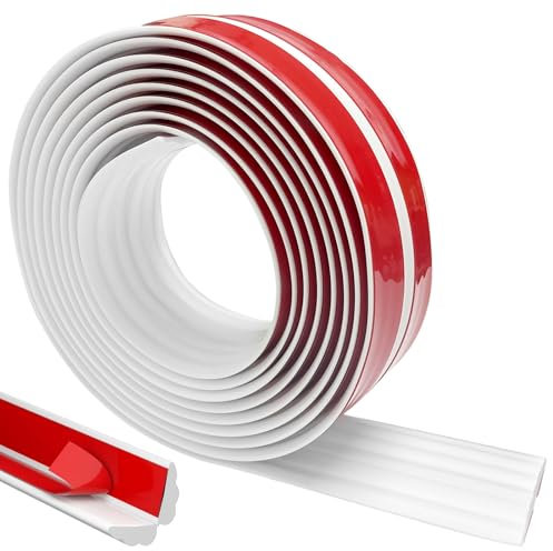 MeYuxg Moulures Décoratives Autocollantes Blanches 6 m x 2 cm, Bande Décorative en TPE Flexible, Autocollante, Moulures de Plafond, Bandes d'angle Autocollantes pour Bords Muraux, Sols, Armoires