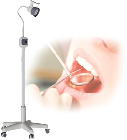 Lampe d'examen chirurgicale mobile, lampe d'examen chirurgicale à 7 trous, luminosité/angle réglable, lampe d'examen médicale sur pied pour consultation externe à l'hôpital, gynécologie et d