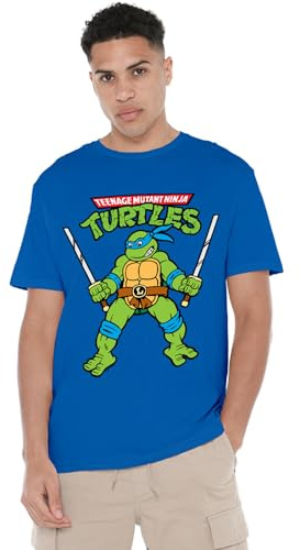 Teenage Mutant Ninja Unisex TMNT Retro Leo Unisex T Shirt T-Shirt (Pack of 1)