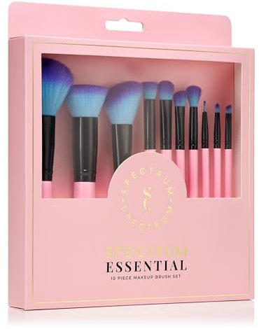 Spectrum Lot de 10 pinceaux de maquillage essentiels | Kit tout-en-un pour un maquillage parfait | Végétalien et sans cruauté envers les animaux