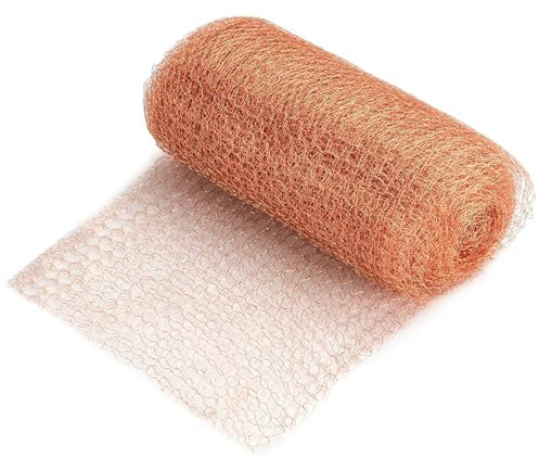 6m 20 Feet Pure Copper Mesh, Repels Slugs, Snails, Birds, Insects DIY Mouse Net, Wire Mesh Copper Tape Mouse Mesh Control, for Garden Plant Protector, Suitable for Outdoor Indoor use