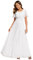 Ever-Pretty Robes de Demoiselle d'honneur Col Rond Manches Longue Grand Taille Robe Soirée Femme Longue Blanc 50