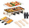 Raclette Grill 1500W Electric Indoor Griddle, 3-in-1 with Grill Net, 2 Cheese Pans, Wooden Spatulas, Gloves, and Baking Pan, Temperature Control, Dishwasher Safe
