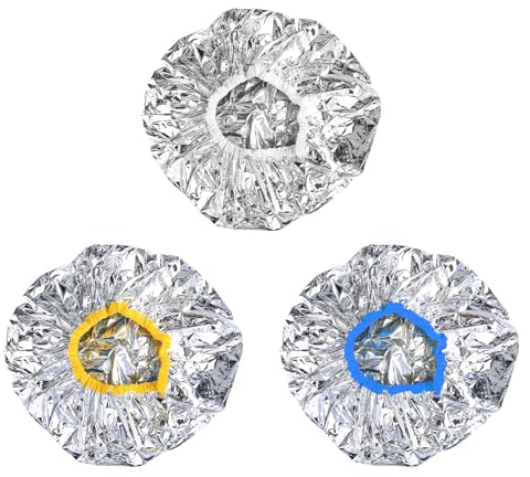 Bojueshaw 3Pcs Reusable Foil Heat Caps,Waterproof Hair Treatment Caps,Shower Cap for Deep Conditioning,Salon & Home Use