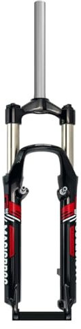 QHYRZE Mountainbike-Federgabel 26 Zoll MTB-Gabel 100mm Federweg Scheibenbremse V-Bremse Federgabel 1-1/8 Gerades Rohr 28,6mm QR 9mm Manuelle Sperre(Red A)