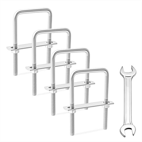 Bügelschraube Mit Gewinde 4 Stück M8 U Schrauben 304 Edelstahl U Bolzen mit Mutter Rahmenplatte Unterlegscheibe 40 mm Innenbreite für Abschleppen von Autos,Skiboot,Schiffen Reparatur (M8 40x100mm)
