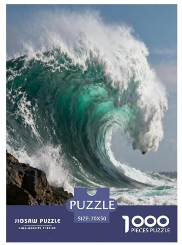 Giant Ocean Wave Puzzle 1000 Teile Unmöglich Paisaje Bildungspiel Geschenke Für Frauen, Geschenke Für Männer, Für Die Ganze Familie, Für Erwachsene Und Kinder 70x50cm/1000pcs