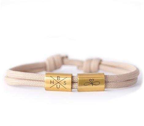 myGreta Personalisiertes Segeltau-Armband – Edelstahlanhänger mit Wunschgravur – Verstellbar, robust & ideal als Geschenk für Damen und Herren