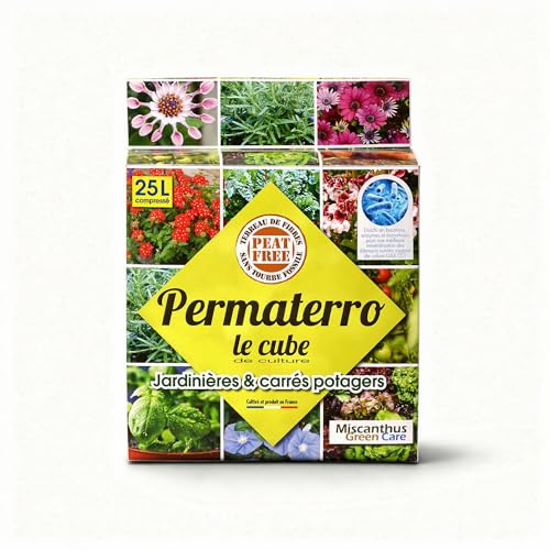 PERMATERRO® – Le Cube –Terreau Potager & Plantes Aromatiques, Jardinières & carrés potagers - 25 litres