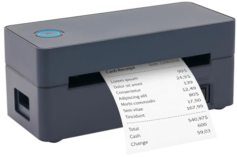 CuCummoo Imprimante d'étiquettes Bluetooth - Imprimante thermique portable - 4 x 6 étiquettes d'expédition - Imprimante d'étiquettes pour codes-barres, adresse, compatible