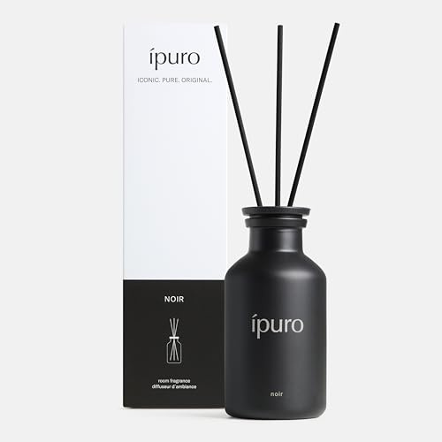 ipuro Classic Raumduft mit Stäbchen NOIR 240ml - orientalischer Raumerfrischer mit Rose, Patschuli, Sandelholz, Eukalyptus & Kokosnuss Duft - Diffuser mit Stäbchen - Lufterfrischer für die Wohnung