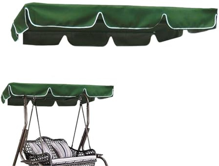 Ersatzdach Für Hollywoodschaukel - Grünes Strapazierfähiges Reißfestes Polyester Oberteil | Wasserdichter Winddichter Anti-UV Sonnenschutz | Für 2-3 Sitzer Garten Terrasse Balkon Möbel
