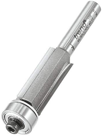 Trend Professional Bearing Guided Triple Flute Trimming Cutter, 1/4 Inch Shank, 12.7mm Cut Diameter, 25.4mm Cut Length, Tungsten Carbide Tipped, 46/80X1/4TC