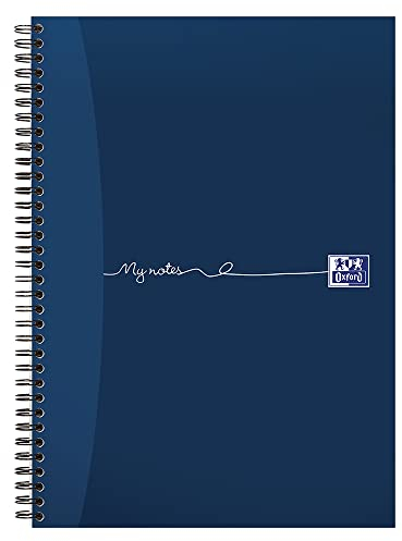 Oxford My Notes A4 Card Cover Wirebound Notebook, Ruled with Margin and Perforated, 200 Page, 1 Notebook Black