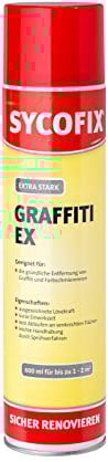 SYCOFIX Graffiti Ex Spray extra stark 600 ml Sprühdose, Farbentferner für Klinker, Glas, Beton, Fliesen, Putz, Naturstein, kurze Einwirkzeit, starke Lösekraft, einfache Anwendung, Graffiti-Entferner