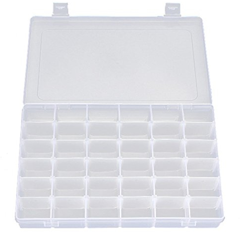 di Organizer Jewelry portatile con divisori rimovibili 36-griglia trasparente duro plastica custodia contenitore