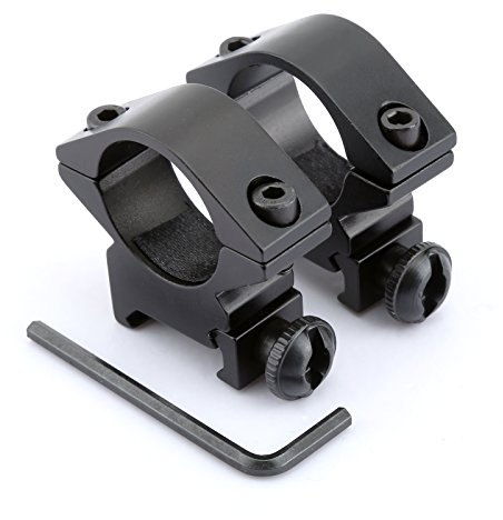 Dophee 2 Stück Picatinny Schienen 25,4mm (1) 20mm Scope Ring Mount Schwarz Lampenhalter