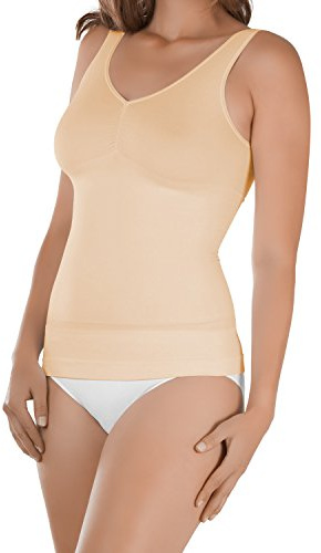Celodoro Damen Form-Top - Seamless Unterhemd mit Shaping-Effekt - Beige M